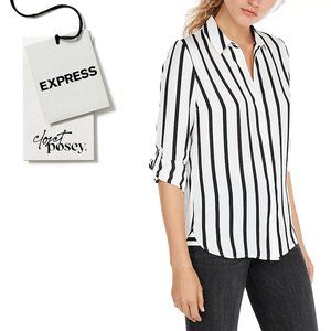 NWT . express . the city shirt . black & white . medium